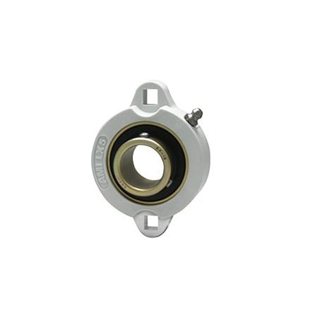 Ami Bearings AMI BEARINGS -SINGLE ROW BALL BEARING - 1in ZINC NARROW SET SCREW WHITE 2-BOLT FLANGE BLX5-16MZ2W